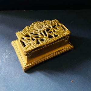 Antique Art Nouveau brass stamp box