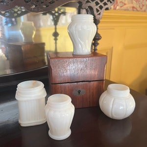 Vintage milk glass jars cold cream 1920s 1930s
