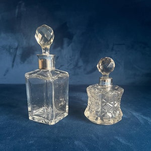 Antique Silver and Glass Perfume or Scent Bottles
