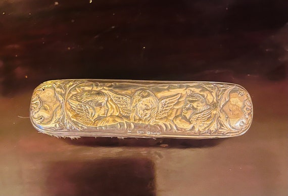 Antique Sterling Silver Cherubs Hairbrush Birmingham 1903 - Etsy display picture 1