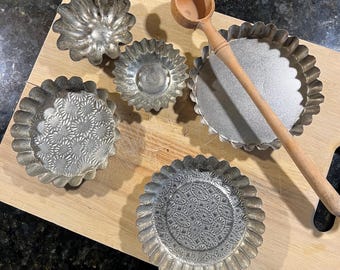 Vintage French tart baking cases or tins