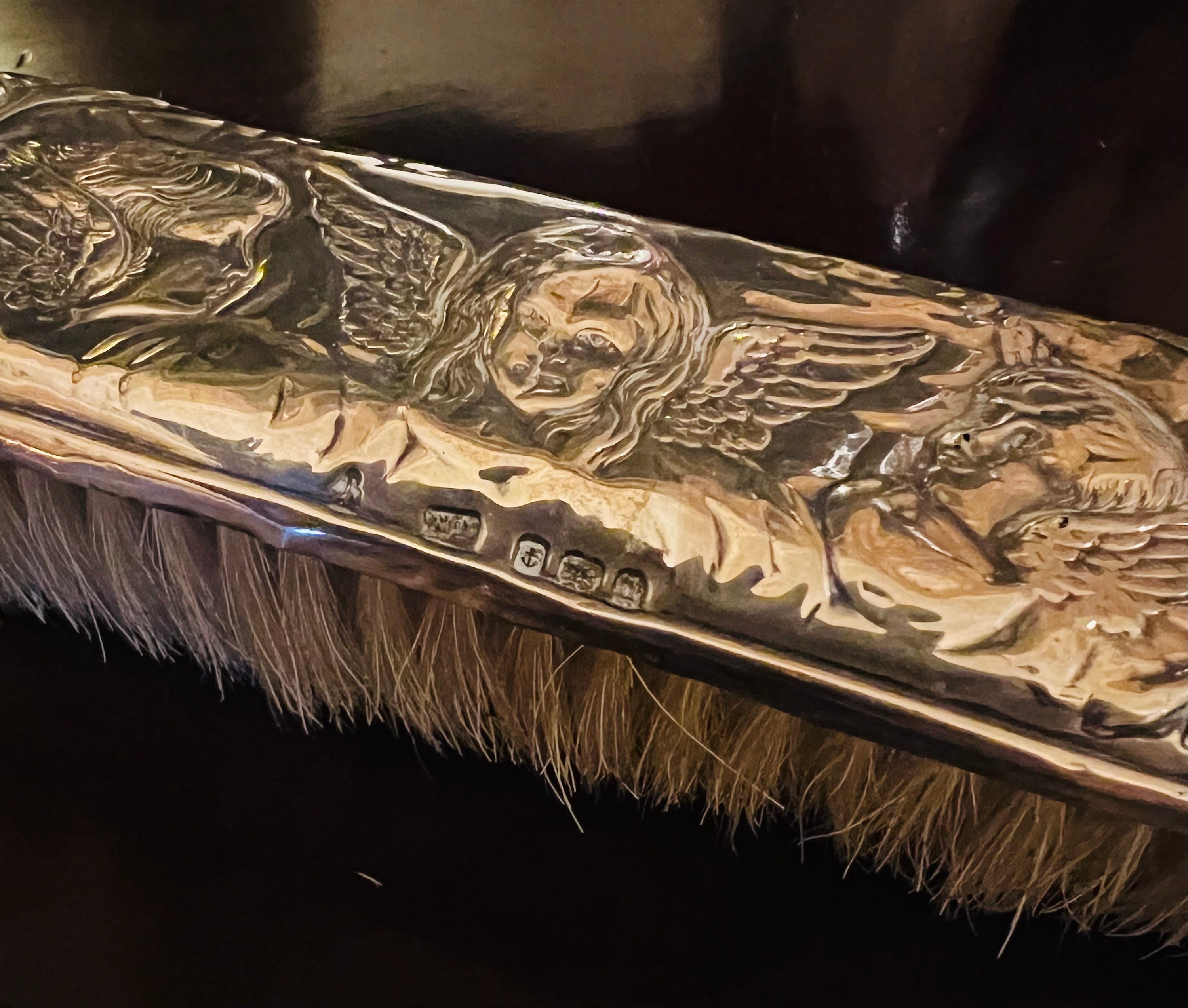 Antique Sterling Silver Cherubs Hairbrush Birmingham 1903 - Etsy