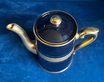 Antique Gibson & Sons Sevres Coffee Set in Black and Gold 13