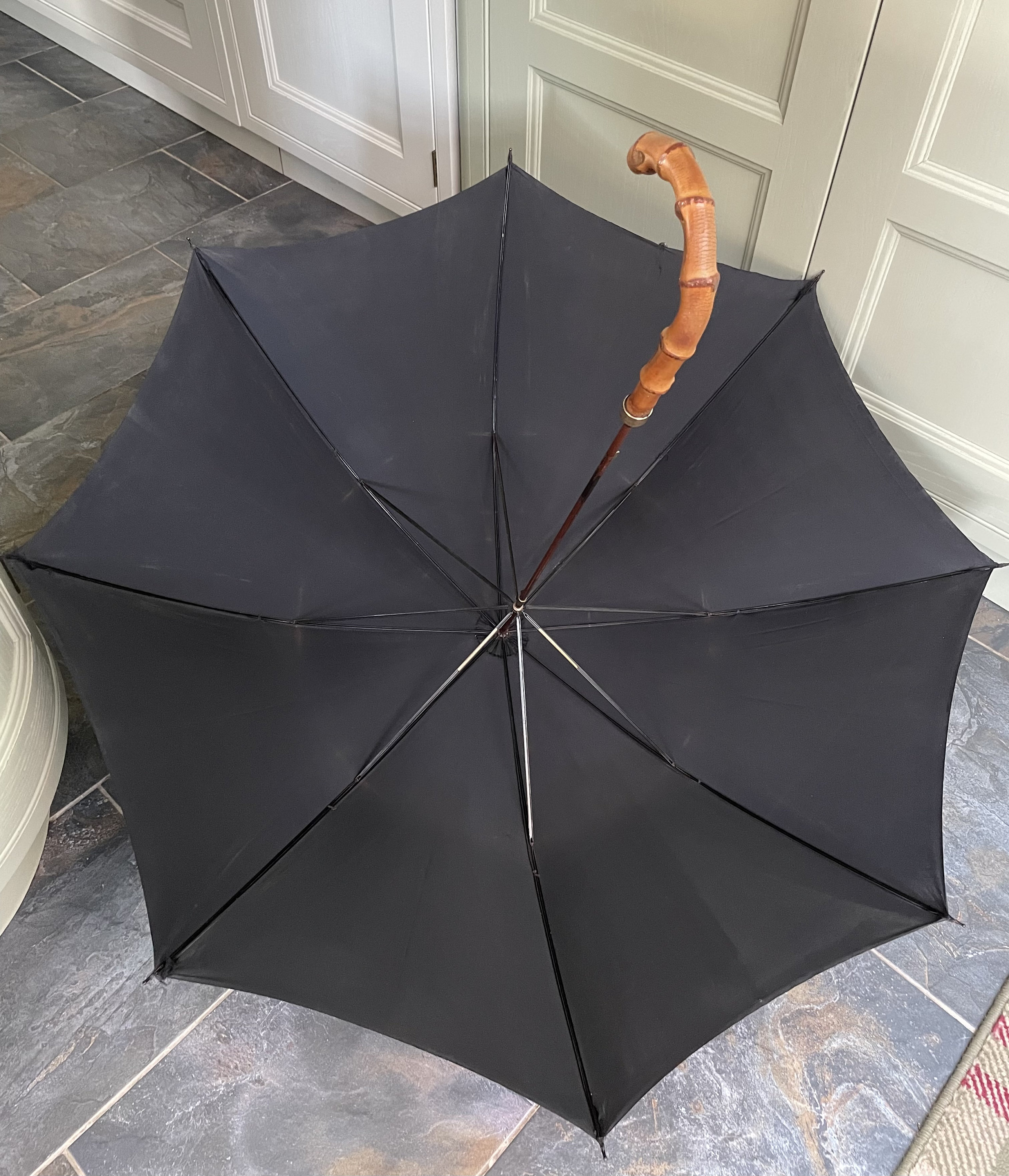 Collapsible Umbrella Whangee Handle Monogram Print