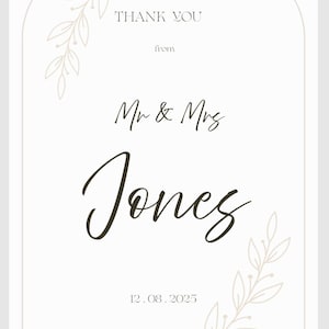 Carte de remerciement pour mariage
