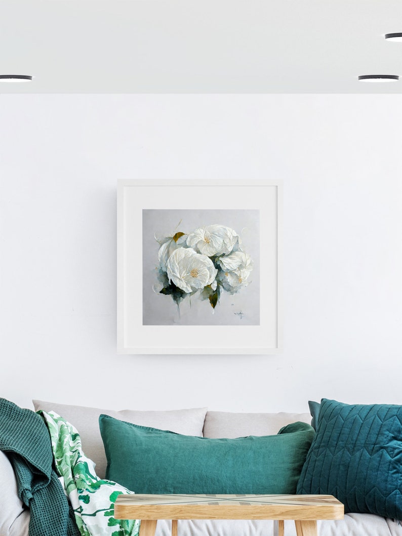 Printable Flowers White Roses Wall Art for Instant Digital Download. Downloadable Botanical