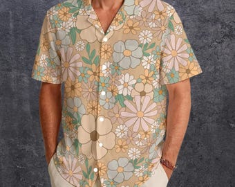 Men’s Floral Hawaiian Shirt | Casual Short Sleeve Button Down