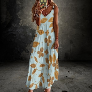 Floral Spaghetti Strap Sundress: Bohemian V-Neck Beach Dress