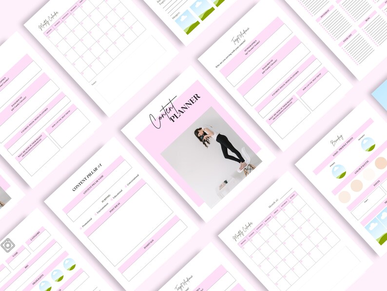 Digital and Printable Content Planner Editorial Calendar Blogging Organizer Social Media ...