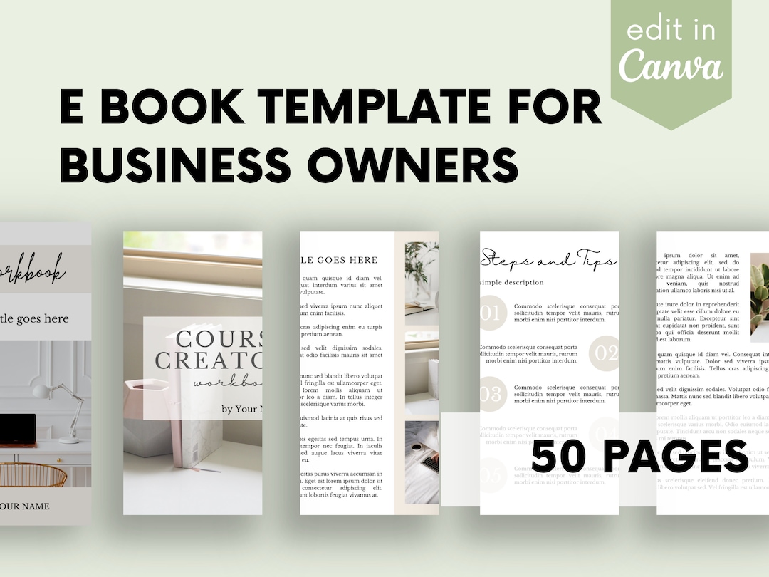 Editable Ebook Template for Canva Fully Customizable Design DIY Ebook