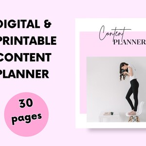 Digital and Printable Content Planner Editorial Calendar Blogging Organizer Social Media ...
