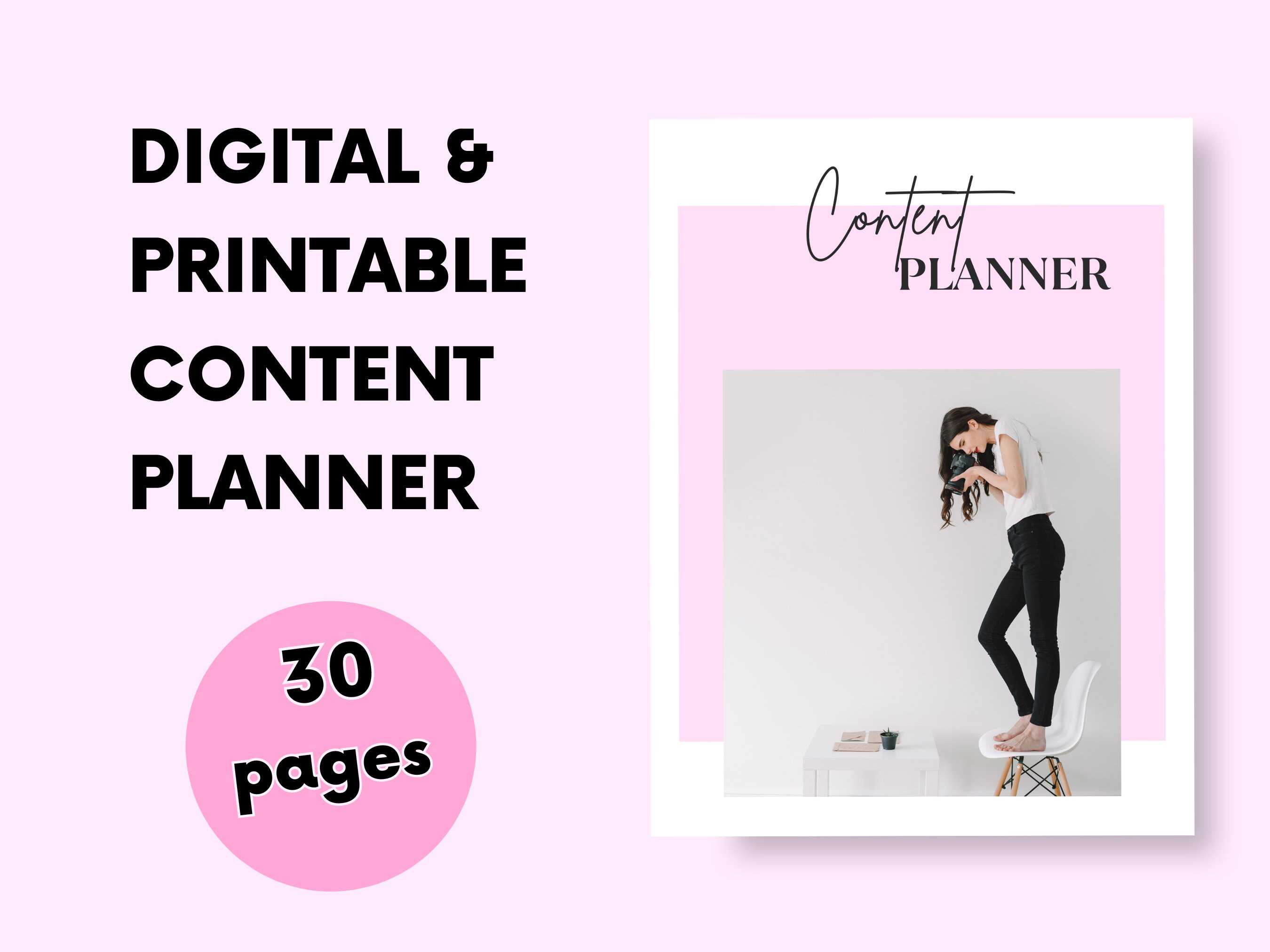 Digital and Printable Content Planner Editorial Calendar Blogging Organizer Social Media ...