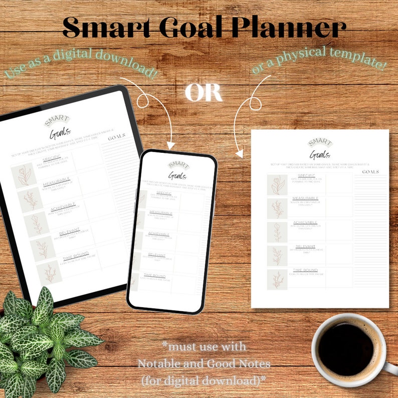 Smart Goal Calendar Printable Planner ADHD Mom Planning Goals Tracker ...