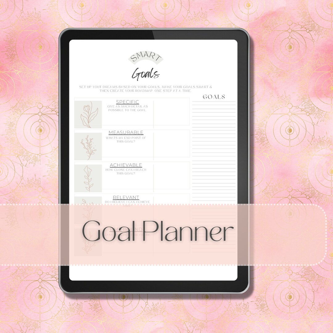 Smart Goal Calendar Printable Planner ADHD Mom Planning Goals Tracker