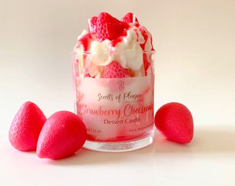 Strawberry Cheesecake Dessert Candle/Very Fragrant/Food Candle/Dessert Candle/Handmade Candle/Gift