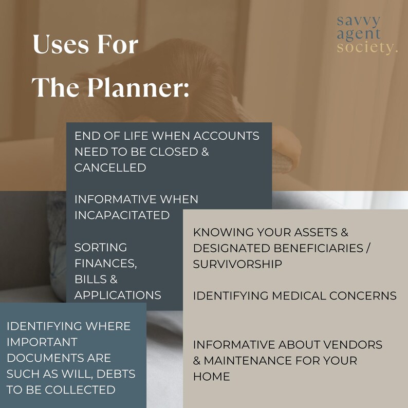 Emergency Planner, End of Life Organizer, Legacy Information (PDF Download) image 3