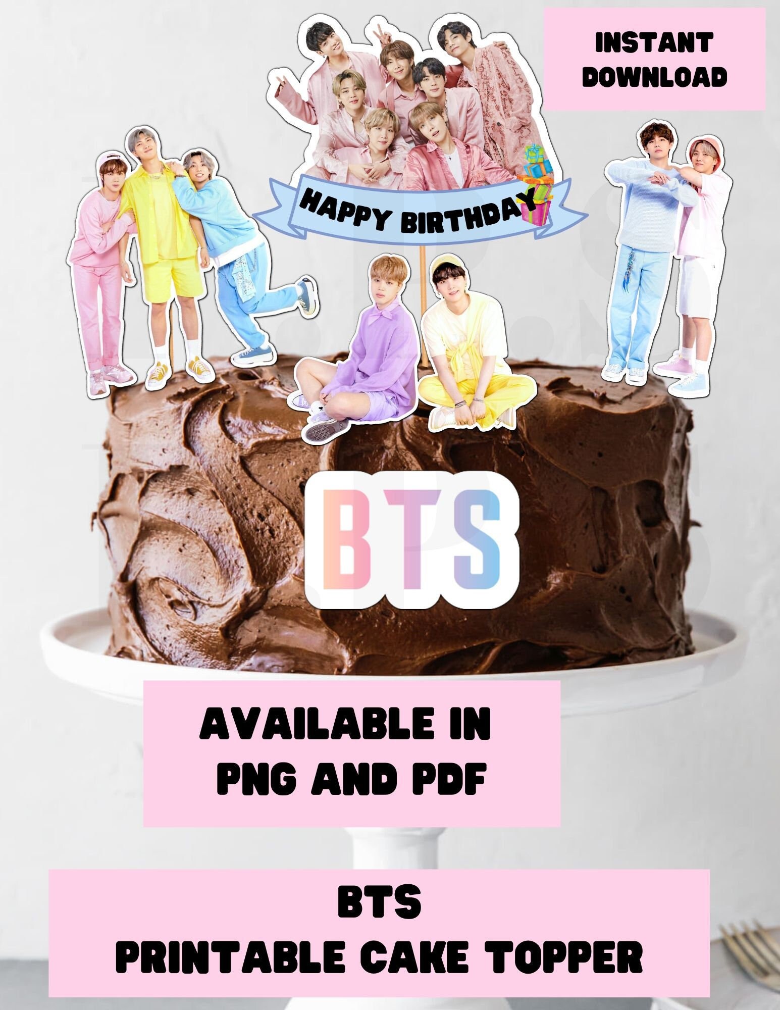 Bts Cake Topper Bts Dynamite Permission to Dance Bts - Etsy