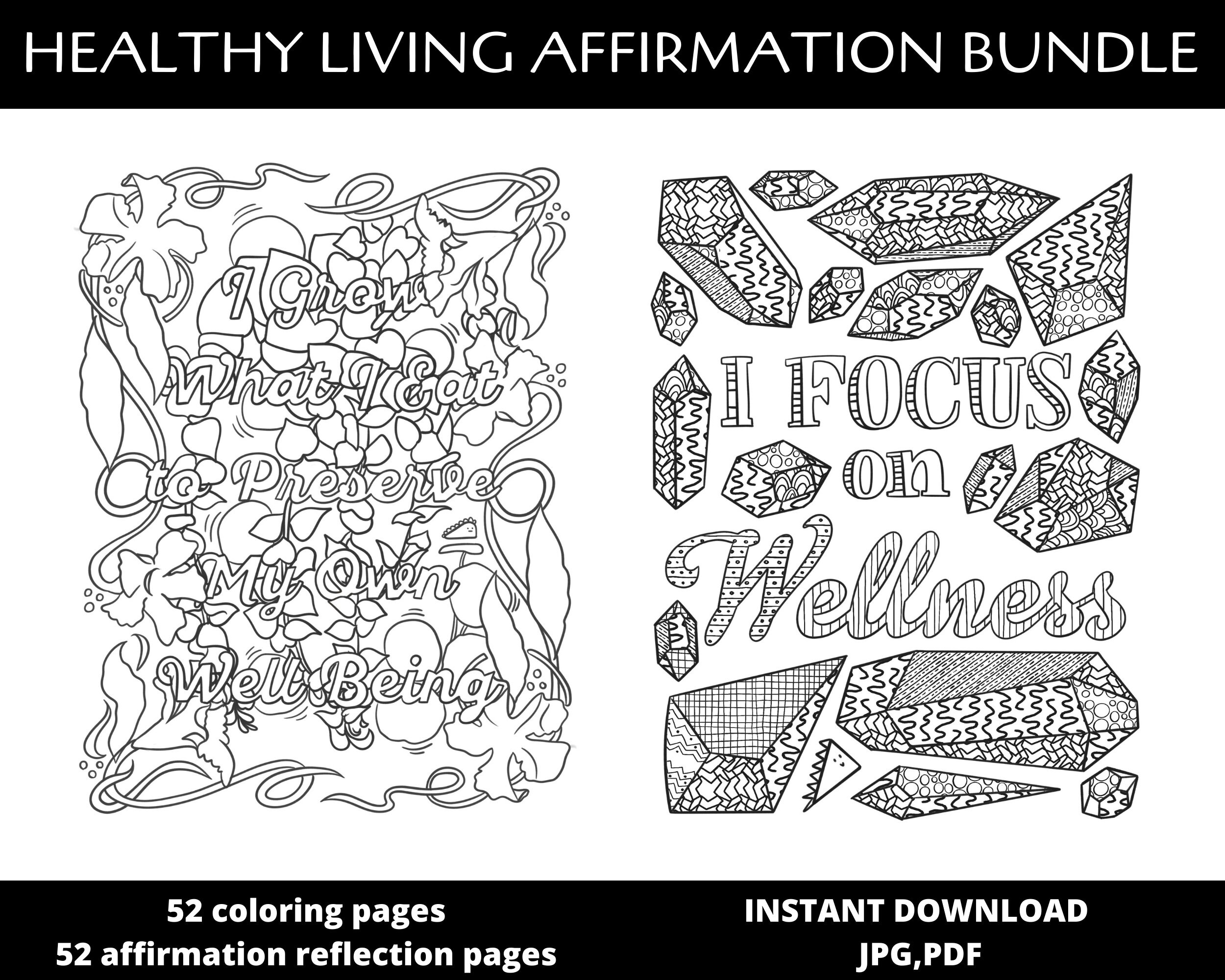 Printable Affirmation Coloring Pages and Affirmation - Etsy