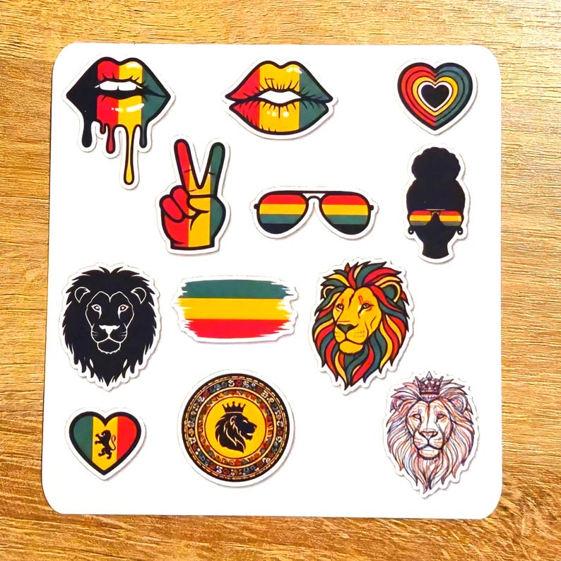 R Reggae Sticker Reggae Stickers | Rasta Lion, Flag, Lips | Waterproof Vinyl Sticker ...