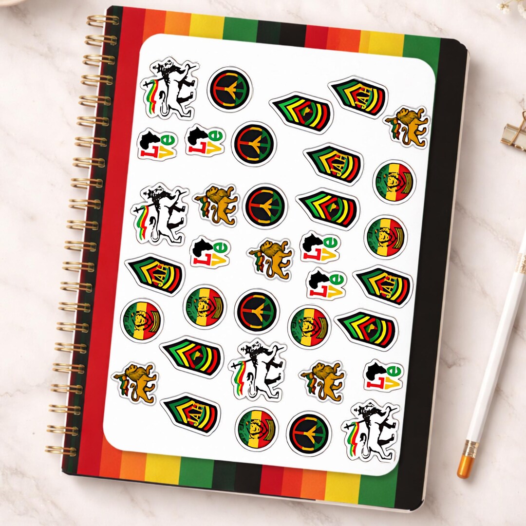 Rasta Stickers – Lion of Judah, Peace, Africa Love, Reggae Planner ...