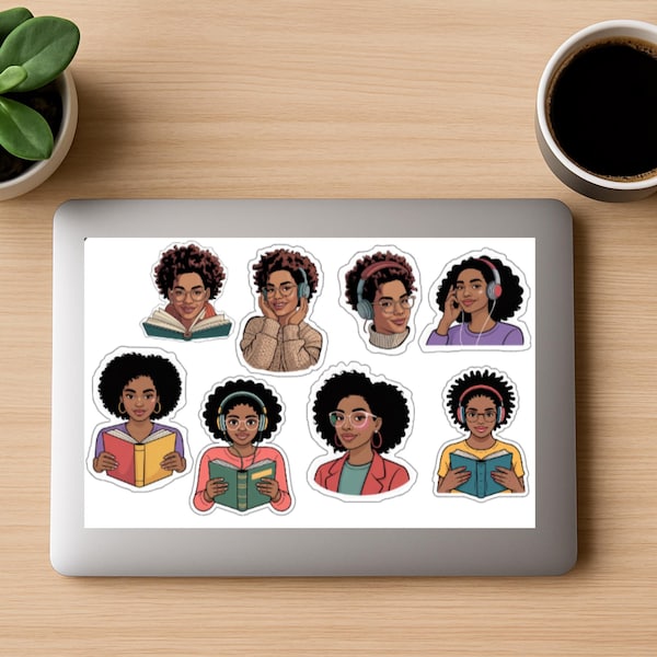 Black Women Stickers - Glossy Planner & Journal Decals, Empowerment, 4–8 Unique Designs