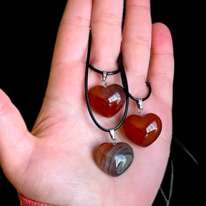 Genuine Carnelian Necklace, Heart-Shaped Carnelian Necklace, Real Carnelian, Juicy Carnelian, Colorful Carnelian, Real Crystal Necklace