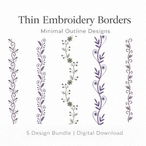 Tunna broderibårdsmönster | Minimalistisk konturklädselpaket (digital nedladdning)