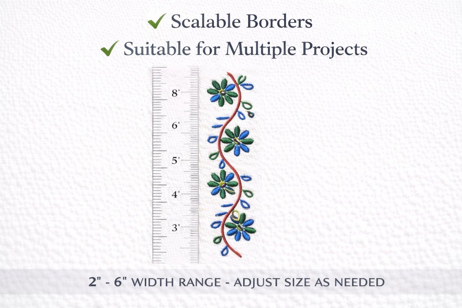 Floral Border Machine Embroidery Designs Bundle | 10 Continuous Borders ...
