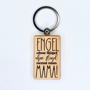 Schlüsselanhänger mit Gravur - Personalisierte  Geschenkidee aus Holz für die Mama - Mutter - Mom