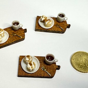 Miniatur-Lebensmittel - für Wichtel und Puppenhäuser - verschiedene Brettchen - MiniFood - Wichtel Deko