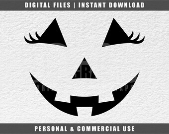 Smiling Pumpkin Face SVG: Halloween Cricut Cut File (Digital Download)