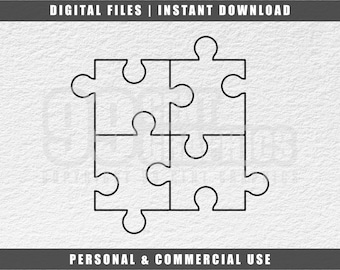 Puzzle Pieces Svg: Autism Awareness Design (Digital Download)