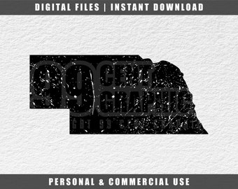 Distressed Nebraska SVG: United States Outline (Digital Download)