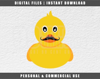 Mustache Rubber Duck SVG: Movember Bath Duck Vector (Digital Download)