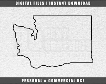 Washington State Outline SVG: United States, Cricut, Engraving File (Digital Download)