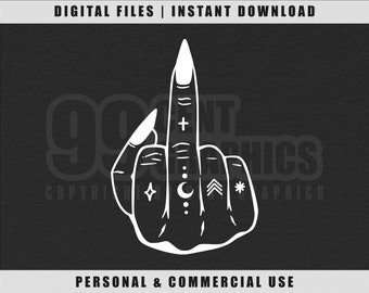 Dito medio della mano della strega SVG: file di taglio Cricut per Halloween (download digitale)
