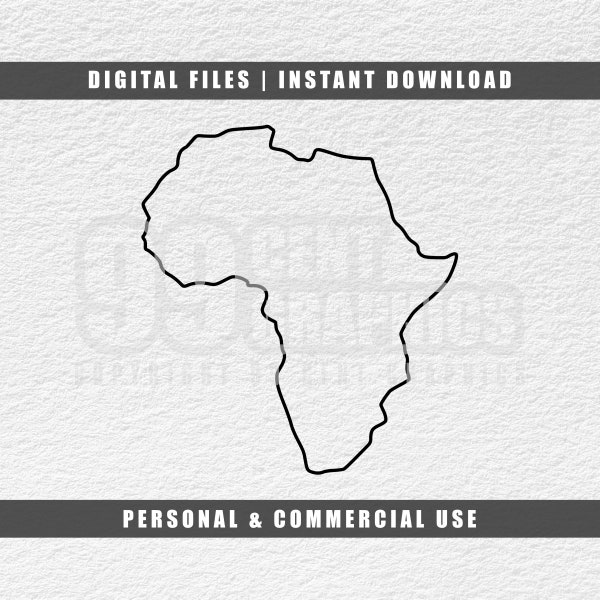 Africa Outline Svg, Africa Map Svg, Cricut Svg, Cut File Svg, Pdf, Jpg, Png, Instant Download