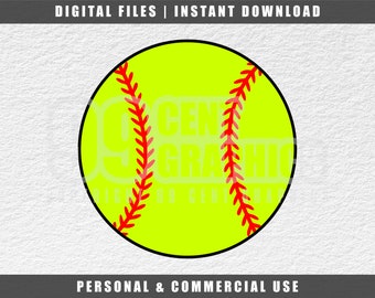 Softball SVG: Sport Cut File (Digital Download)
