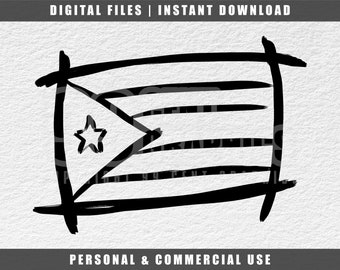 Hand-Drawn Puerto Rico Flag SVG: Boricua Cricut Cut File (Digital Download)