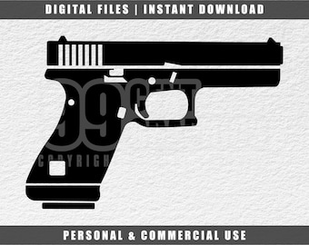 Gun Svg, Gun Silhouette Svg, Gun Clipart Svg, Cricut Svg, Engraving File Svg, Cut File Svg, Instant Download