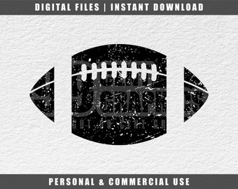 Distressed Football SVG: Cut File, Engraving File (Digital Download)