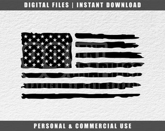 Distressed American Flag SVG: USA Patriotic Cut File (Digital Download)
