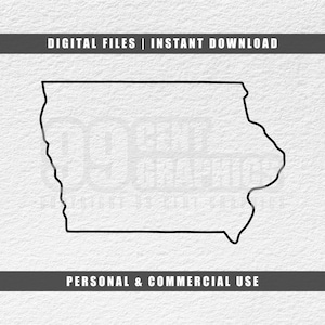 Iowa Svg, United States Svg, State Outline Svg, Cricut Svg, Engraving File Svg, Cut File Svg, Instant Download