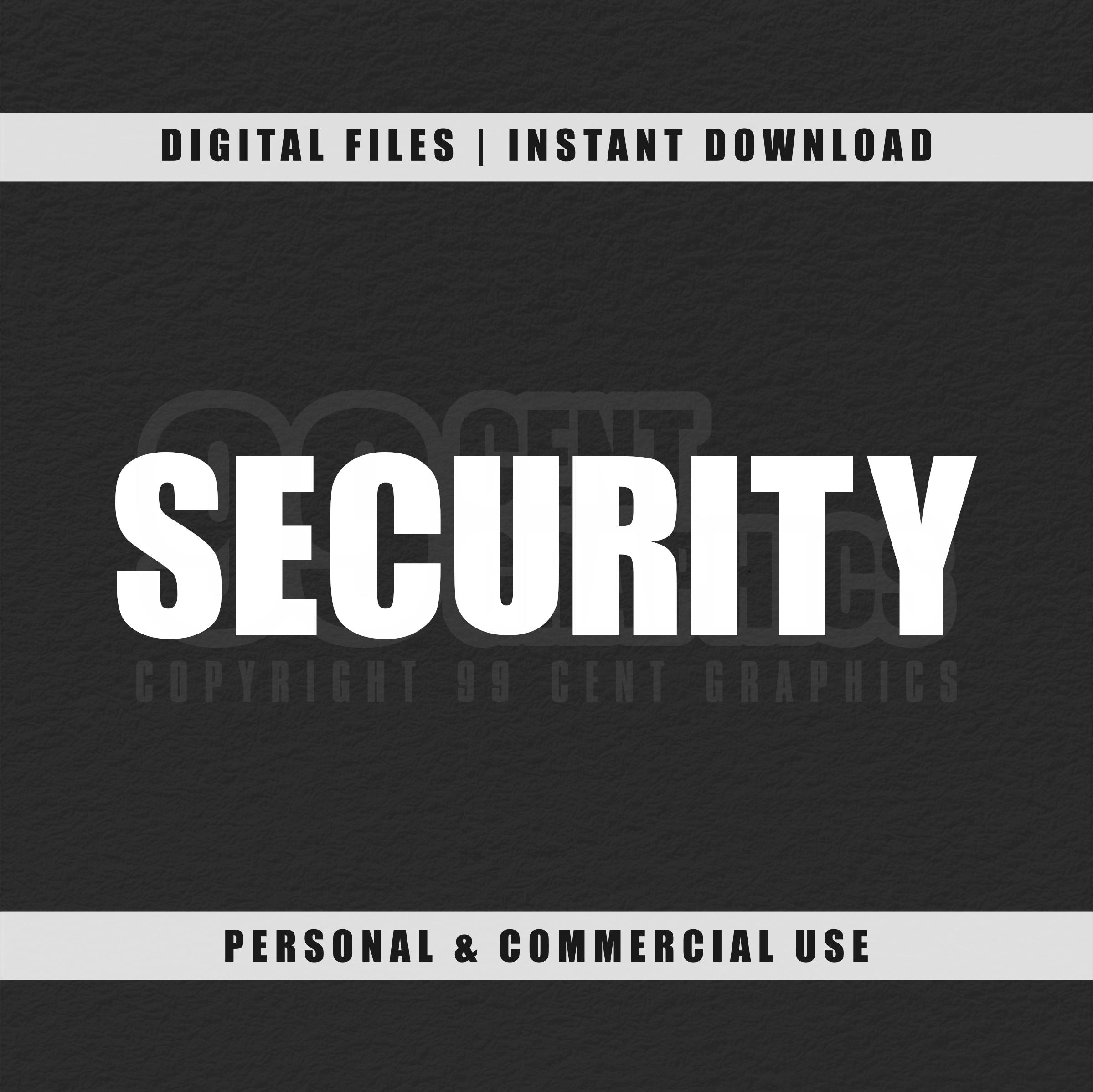 Transparent Background Security Text Security Word SVG: White Text, Guard Design (digital Download) - Etsy
