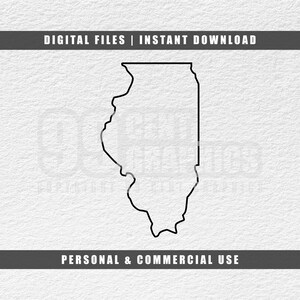 Illinois Svg, Verenigde Staten Svg, State Outline Svg, Cricut Svg, Gravurebestand Svg, Cut File Svg, Instant Download