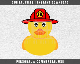Firefighter Rubber Duck SVG: Vector File, Cricut (Digital Download)