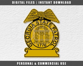Buy Georgia State Patrol Police Logo Svg Trooper Badge Vector Black ...