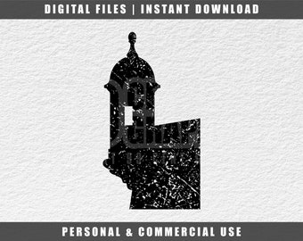 El Morro Garita SVG: Distressed Puerto Rico Cut File (Digital Download)