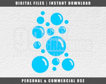 Blue Bubble Silhouette Svg, Soap Bubbles Svg, Bath SVG, Png, Pdf, Jpg, Instant Download