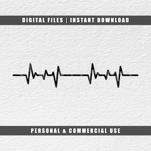 Corazón EKG Svg, Línea de latidos del corazón Svg, Pulso del latido del corazón Svg, Enfermera Svg, Cricut Svg, Png, Jpg, Pdf, Descarga instantánea